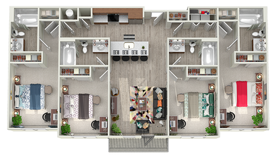 Unit 4x4 4x4 floor plan
